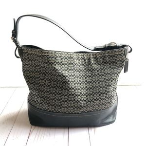 Coach Signature Jacquard Fabric Bucket Tote Bag